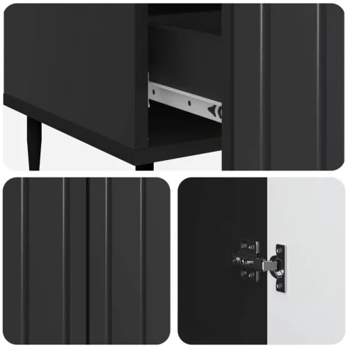  Széf fiókkal Fekete 66 x 34,5 x 97 cm Szerelt Fa