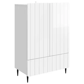    Széf fiókkal Magasfényű Fehér 66 x 34,5 x 97 cm Szerelt Fa