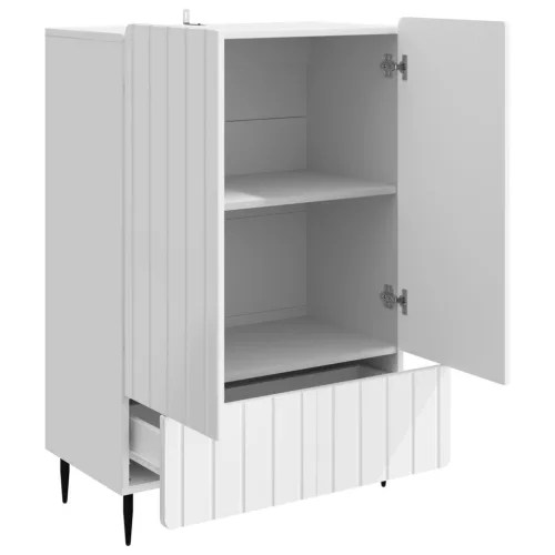  Széf fiókkal Magasfényű Fehér 66 x 34,5 x 97 cm Szerelt Fa