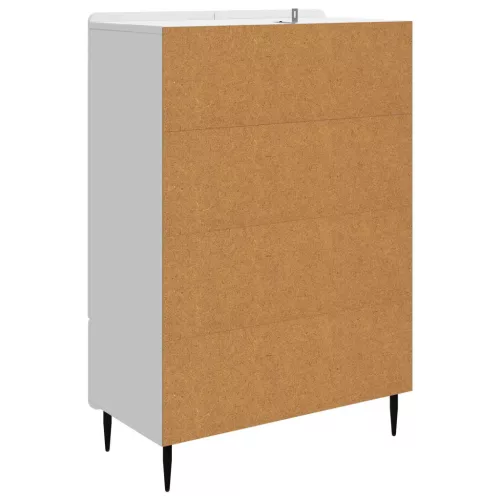  Széf fiókkal Magasfényű Fehér 66 x 34,5 x 97 cm Szerelt Fa