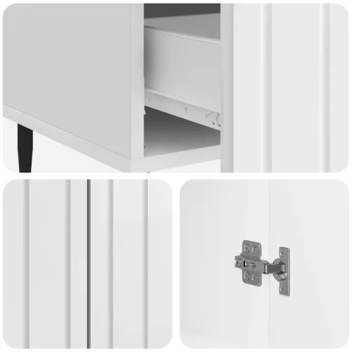  Széf fiókkal Magasfényű Fehér 66 x 34,5 x 97 cm Szerelt Fa