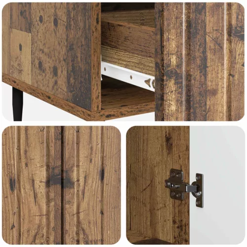  Széf fiókkal Antik Fa 66 x 34,5 x 97 cm Szerelt Fa