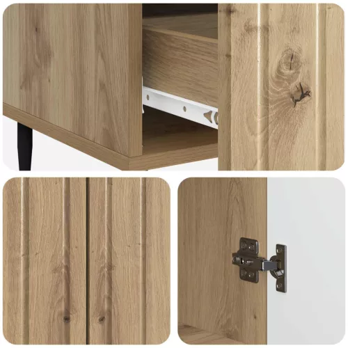  Széf fiókkal Kézműves Tölgy 66 x 34,5 x 97 cm Szerelt Fa