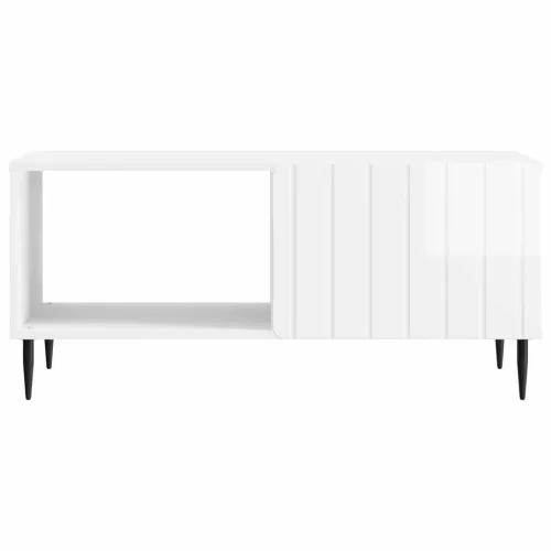  Dohányzóasztal Magasfényű Fehér 90 x 50 x 40 cm Szerelt Fa