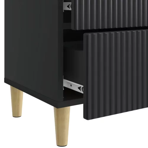  Éjjeliszekrény fiókkal Fekete 43 x 34,5 x 48 cm Szerelt Fa