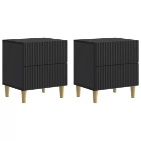  Éjjeliszekrény 2 pcs Fekete 43 x 34,5 x 48 cm Szerelt Fa