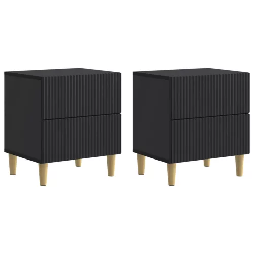  Éjjeliszekrény 2 pcs Fekete 43 x 34,5 x 48 cm Szerelt Fa