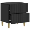  Éjjeliszekrény 2 pcs Fekete 43 x 34,5 x 48 cm Szerelt Fa