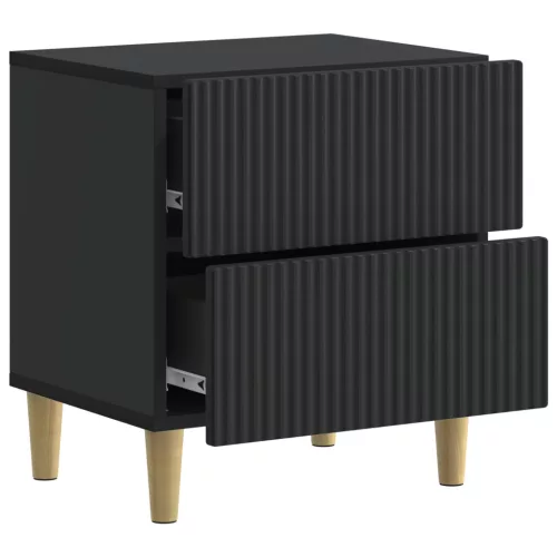  Éjjeliszekrény 2 pcs Fekete 43 x 34,5 x 48 cm Szerelt Fa