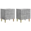  Éjjeliszekrény 2 pcs Betonszürke 43 x 34,5 x 48 cm Szerelt Fa