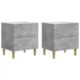    Éjjeliszekrény 2 pcs Betonszürke 43 x 34,5 x 48 cm Szerelt Fa