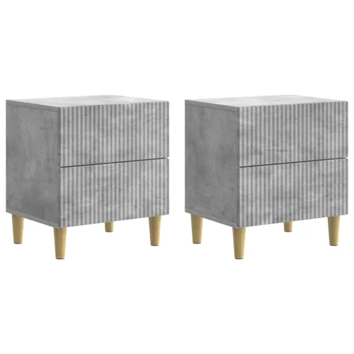  Éjjeliszekrény 2 pcs Betonszürke 43 x 34,5 x 48 cm Szerelt Fa
