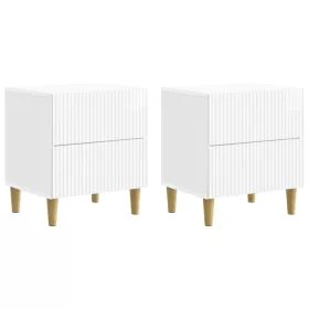    Éjjeliszekrény fiókkal 2 pcs Magasfényű Fehér 43 x 34,5 x 48 cm