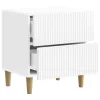  Éjjeliszekrény fiókkal 2 pcs Magasfényű Fehér 43 x 34,5 x 48 cm