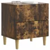  Éjjeliszekrény 2 pcs Füstös Tölgy 43 x 34,5 x 48 cm Szerelt Fa