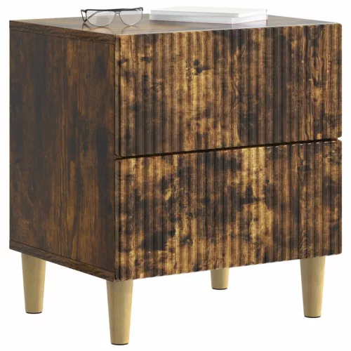  Éjjeliszekrény 2 pcs Füstös Tölgy 43 x 34,5 x 48 cm Szerelt Fa