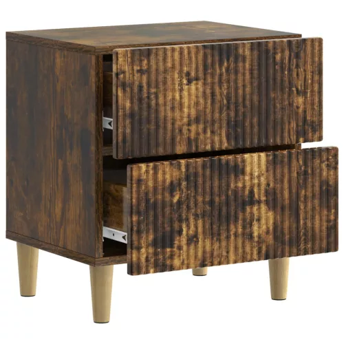  Éjjeliszekrény 2 pcs Füstös Tölgy 43 x 34,5 x 48 cm Szerelt Fa