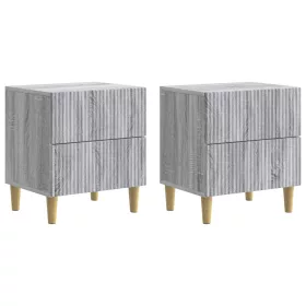    Éjjeliszekrény 2 pcs Szürke Sonoma 43 x 34,5 x 48 cm Szerelt Fa