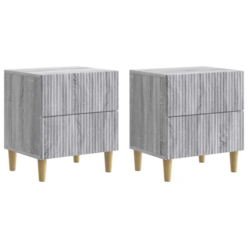  Éjjeliszekrény 2 pcs Szürke Sonoma 43 x 34,5 x 48 cm Szerelt Fa