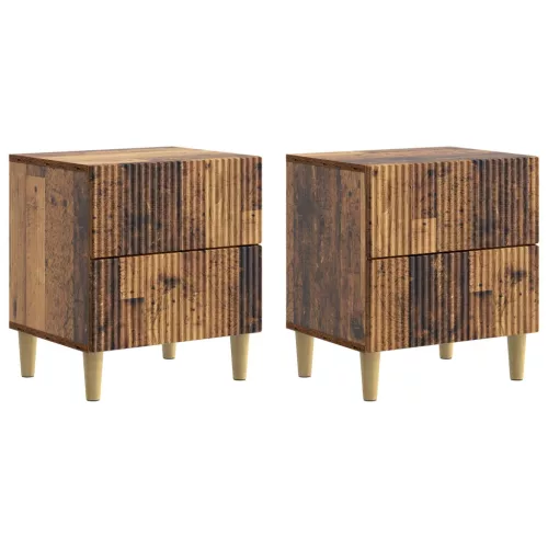  Éjjeliszekrény 2 pcs Antik Fa 43 x 34,5 x 48 cm Szerelt Fa