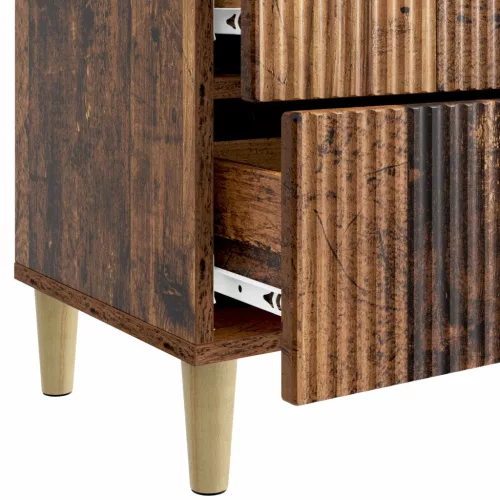  Éjjeliszekrény 2 pcs Antik Fa 43 x 34,5 x 48 cm Szerelt Fa