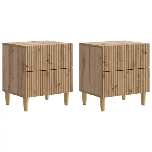  Éjjeliszekrény fiókkal 2 pcs Kézműves Tölgy 43 x 34,5 x 48 cm