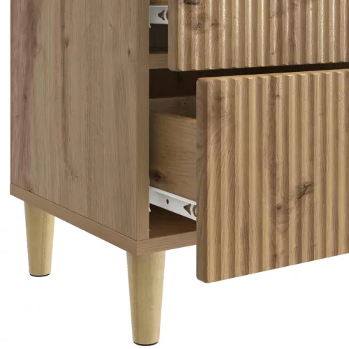  Éjjeliszekrény fiókkal 2 pcs Kézműves Tölgy 43 x 34,5 x 48 cm