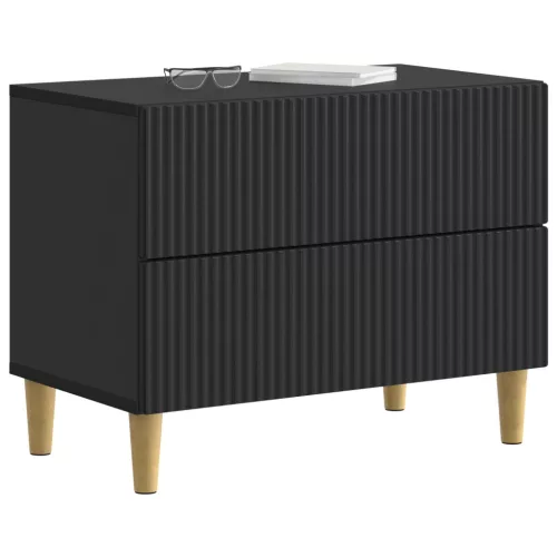  Éjjeliszekrény fiókkal Fekete 62 x 34,5 x 48 cm Szerelt Fa