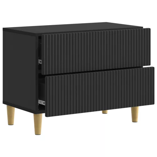  Éjjeliszekrény fiókkal Fekete 62 x 34,5 x 48 cm Szerelt Fa