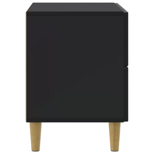  Éjjeliszekrény fiókkal Fekete 62 x 34,5 x 48 cm Szerelt Fa