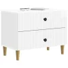  Éjjeliszekrény Magasfényű Fehér 62 x 34,5 x 48 cm Szerelt Fa