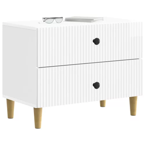  Éjjeliszekrény Magasfényű Fehér 62 x 34,5 x 48 cm Szerelt Fa