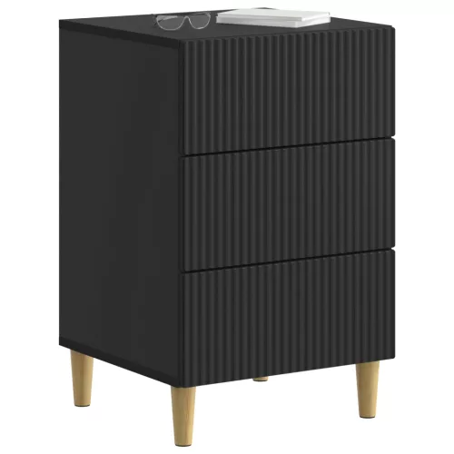  Éjjeliszekrény fiókkal Fekete 43 x 41 x 66,5 cm Szerelt Fa