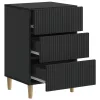  Éjjeliszekrény fiókkal Fekete 43 x 41 x 66,5 cm Szerelt Fa