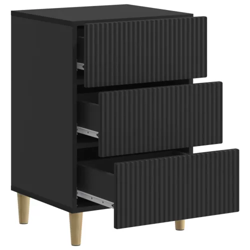  Éjjeliszekrény fiókkal Fekete 43 x 41 x 66,5 cm Szerelt Fa