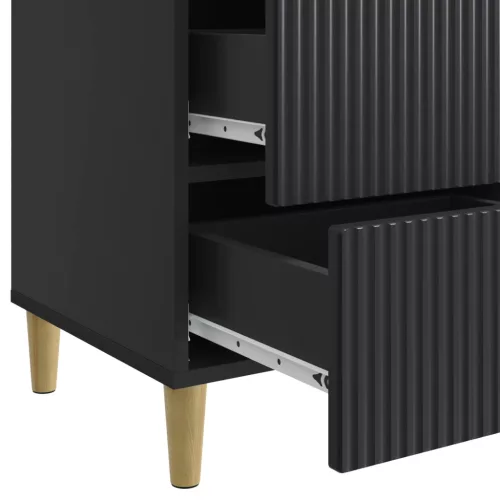  Éjjeliszekrény fiókkal Fekete 43 x 41 x 66,5 cm Szerelt Fa