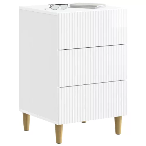  Éjjeliszekrény Magasfényű Fehér 43 x 41 x 66,5 cm Szerelt Fa