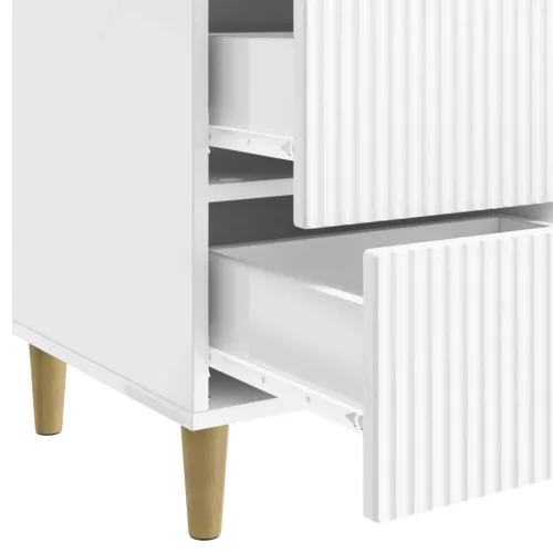  Éjjeliszekrény Magasfényű Fehér 43 x 41 x 66,5 cm Szerelt Fa