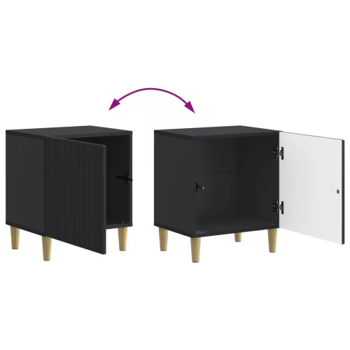  Éjjeliszekrény 2 pcs Fekete 43 x 34,5 x 50 cm Szerelt Fa