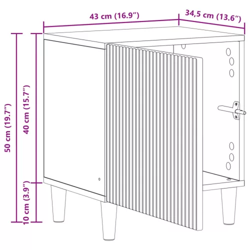  Éjjeliszekrény Sonoma Tölgy 43 x 34,5 x 50 cm Szerelt Fa