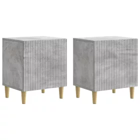    Éjjeliszekrény 2 pcs Betonszürke 43 x 34,5 x 50 cm Szerelt Fa
