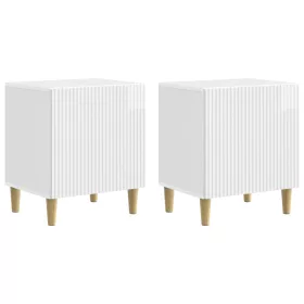    Éjjeliszekrény 2 pcs Magasfényű Fehér 43 x 34,5 x 50 cm