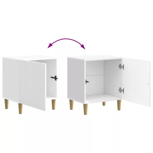  Éjjeliszekrény 2 pcs Magasfényű Fehér 43 x 34,5 x 50 cm