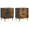  Éjjeliszekrény 2 pcs Füstös Tölgy 43 x 34,5 x 50 cm Szerelt Fa