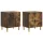  Éjjeliszekrény 2 pcs Füstös Tölgy 43 x 34,5 x 50 cm Szerelt Fa