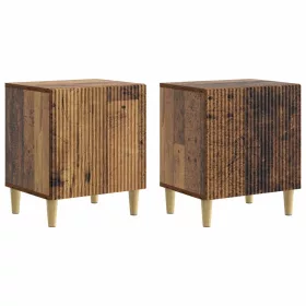    Éjjeliszekrény 2 pcs Antik Fa 43 x 34,5 x 50 cm Szerelt Fa