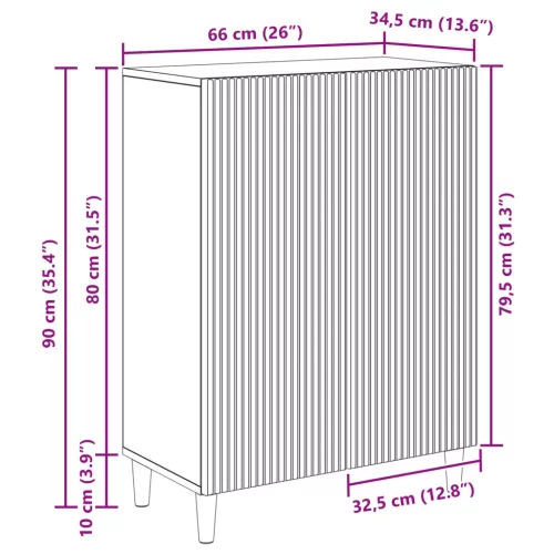  Széf Szürke Sonoma 66 x 34,5 x 90 cm Szerelt Fa