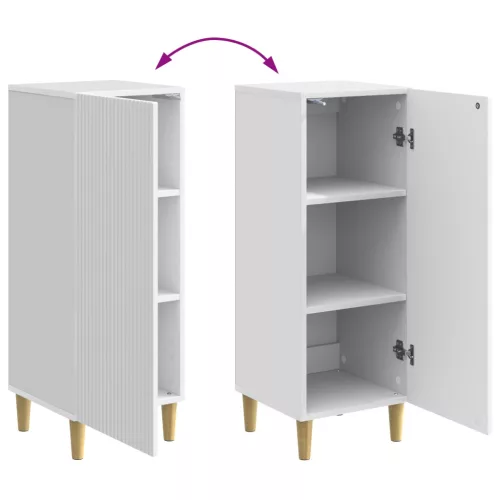  Széf Magasfényű Fehér 33 x 34,5 x 90 cm Szerelt Fa