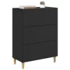  Fiókos szekrény Fekete 66 x 34,5 x 90 cm Szerelt Fa