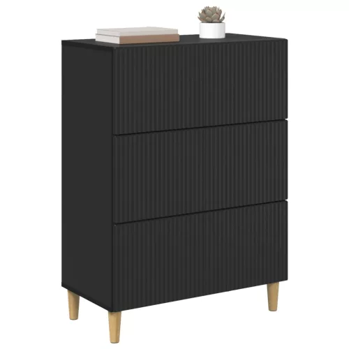  Fiókos szekrény Fekete 66 x 34,5 x 90 cm Szerelt Fa